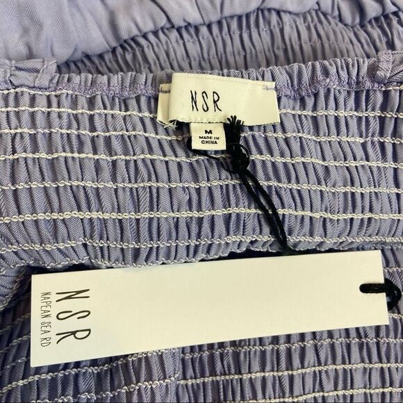 NSR Julia Sleeveless Smocked Ruffle Mini Dress Lavender Purple Size Medium - Picture 3 of 5